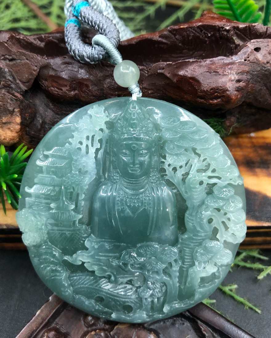 山水观音_翡翠雕刻_司马银辉_玉雕大师网